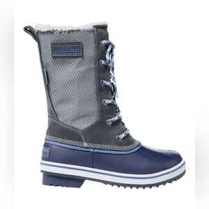 L.L. Bean Youth Primaloft 200 Gram Blue/Grey Hiking Boot EUC